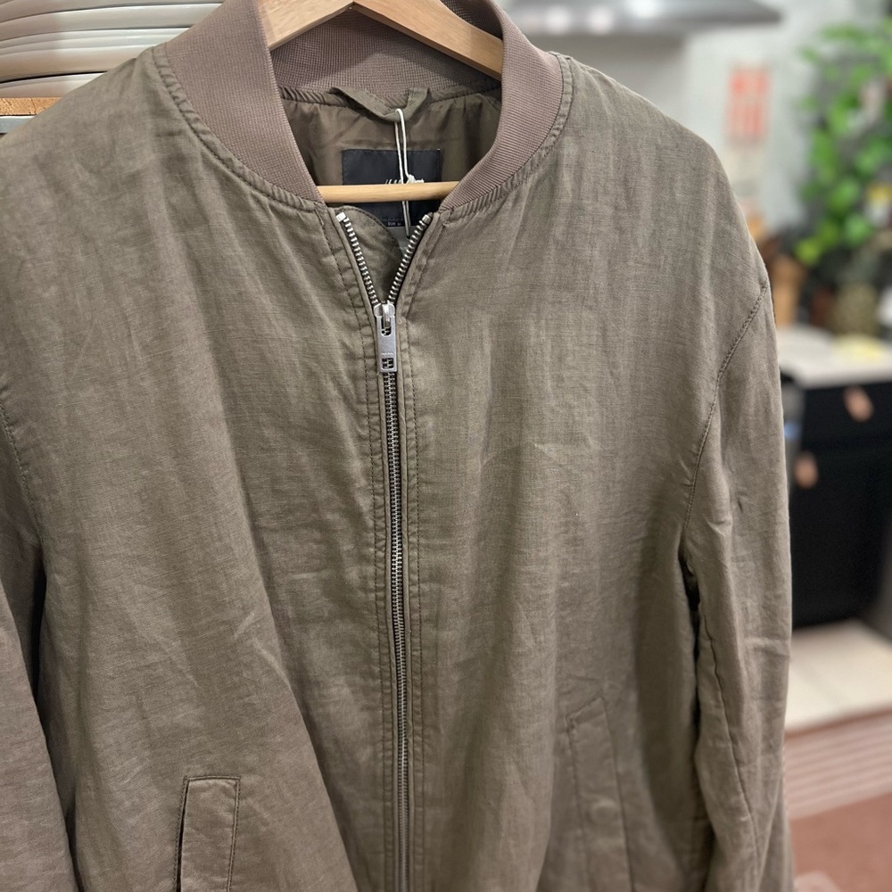 Men's Tab Linen Bomber Jacket